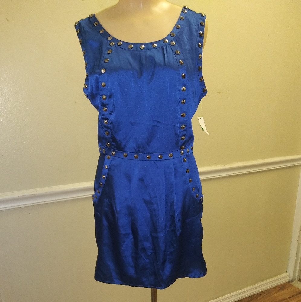 Royal blue satin dress
